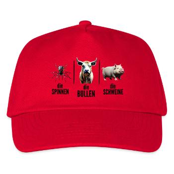 Die Spinnen Die Bullen Die Schweine - Kinder Basecap - Rot - Vorne