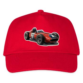 Oldtimer-Rennwagen - Kinder Basecap - Rot - Vorne