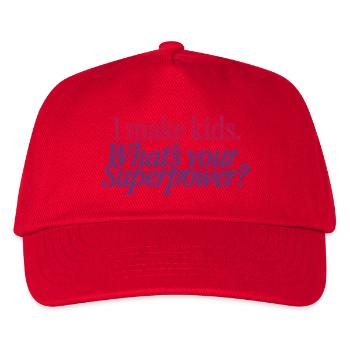 Superpower Parenthood Statement - Kids’ Baseball Cap - red - Front