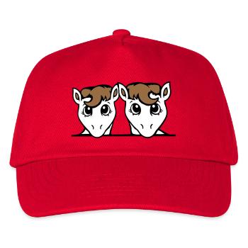 2 chevaux couple mignon poney deux amis couple équipe - Casquette de baseball Enfant - rouge - Devant