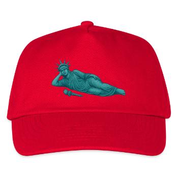 Reclining Statue of Liberty – Chill Vintage Graphi - Kids’ Baseball Cap - red - Front