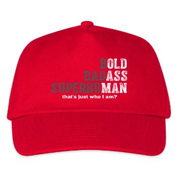 Bold Badass Superhuman - Kinder Basecap - Rot - Vorne
