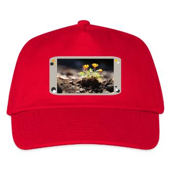 Blume im Sonnenlicht - Kinder Basecap - Rot - Vorne