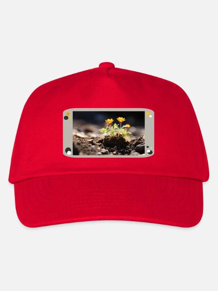 Blume im Sonnenlicht - Kinder Basecap - Rot