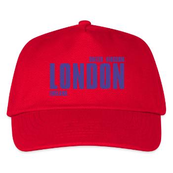 London Bold Typo Purple - Kinder Basecap - Rot - Vorne