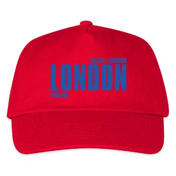 Typographie London Blue Large - Casquette de baseball Enfant - rouge - Devant