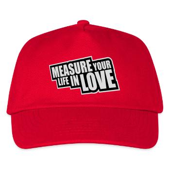 Measure Your Life In Love Inspirational Love Logo - Kids’ Baseball Cap - red - Front