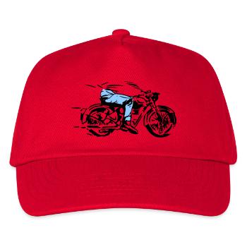 biker - Kinder Basecap - Rot - Vorne