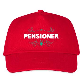 Pensioner Flourish Print - Kinder Basecap - Rot - Vorne