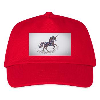Glitzerndes Einhorn-Mosaik - Kinder Basecap - Rot - Vorne