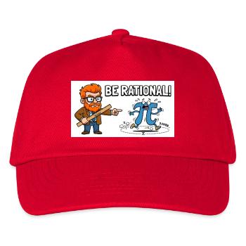 Be Rational Math Cartoon - Kinder Basecap - Rot - Vorne