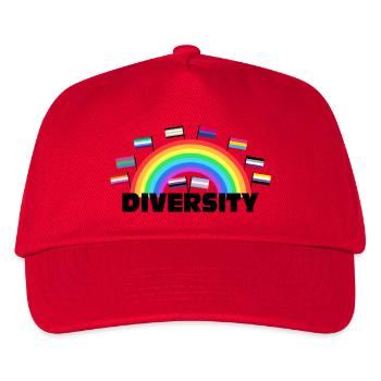Diversity Regenbogen - Vielfalt Design - Kinder Basecap - Rot - Vorne