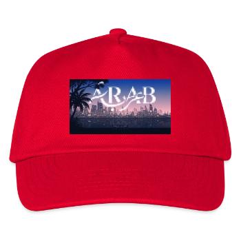 Nachtstadt Neon Panorama - Kinder Basecap - Rot - Vorne