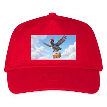 Cute Flying Postal Pigeon Delivering Package - Kids’ Baseball Cap - red - Front