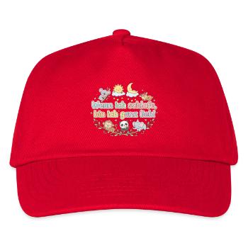 Wenn ich schlafe, bin ich ganz lieb Spruch - Kinder Basecap - Rot - Vorne
