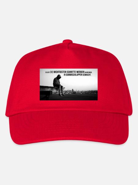 Черно-белая мотивационная иллюстрация: человек в к - Kinder Basecap - Rot