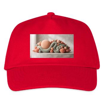 Abstract sculptural composition with soft velvet - Kinder Basecap - Rot - Vorne