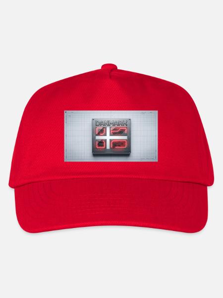 Danmark Neon Quad Panel - Kinder Basecap - Rot