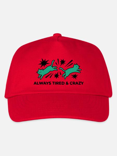 Verrueckte Katzen Logo - Kinder Basecap - Rot