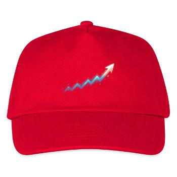 To The Moon: Bullenmarkt-Wachstumsdiagramm mit Golden - Kinder Basecap - Rot - Vorne