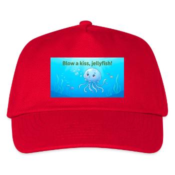 Blas einen Kuss Qualle - Kinder Basecap - Rot - Vorne
