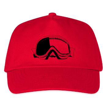 Skibrille - Kinder Basecap - Rot - Vorne