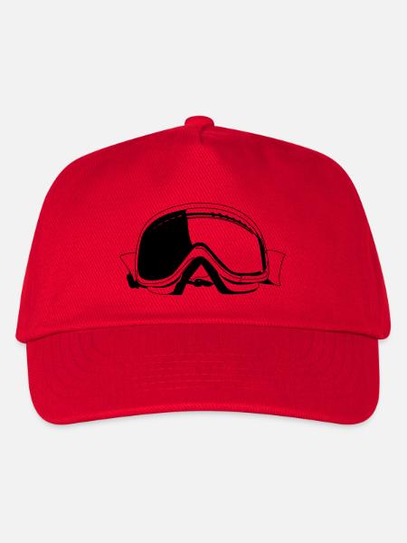 Skibrille - Kinder Basecap - Rot