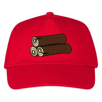 forest woods woodland wald tree baumstamm170 - Kinder Basecap - Rot - Vorne