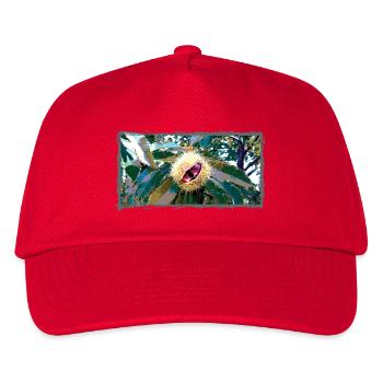 Kastanie in spitzen Blätterdesign - Kinder Basecap - Rot - Vorne