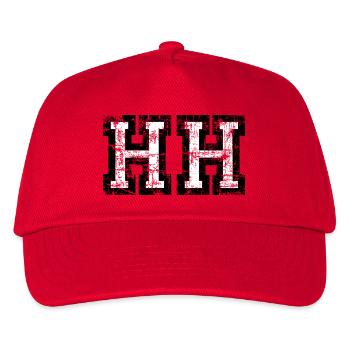 HH Hamburg (Vintage/Weiß) - Kinder Basecap - Rot - Vorne