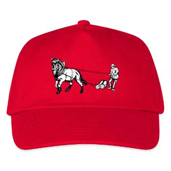 Holzrücker with horse - Kids’ Baseball Cap - red - Front