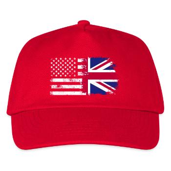 Grunge US UK Flagge Mashup - Kinder Basecap - Rot - Vorne