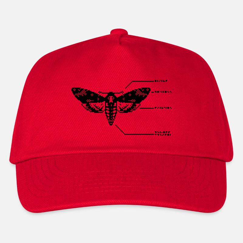 1bit Pixel Totenkopfschwärmer - Kinder Basecap - Rot