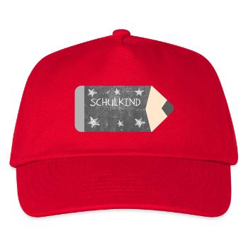 Buntstift Tafeldesign Kreide - Sterne - Schulkind - Kinder Basecap - Rot - Vorne