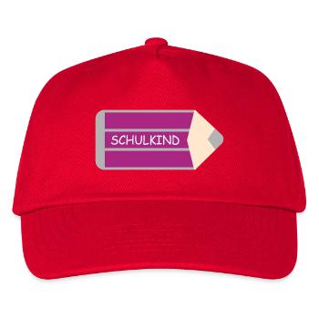 Schoolchild - Pen Violet Grey - Personalizable - Kids’ Baseball Cap - red - Front