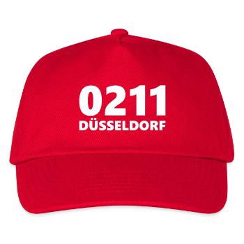 0211 Vorwahl Düsseldorf NRW Rhein - Kinder Basecap - Rot - Vorne