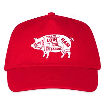 Pig Schwein - Kinder Basecap - Rot - Vorne