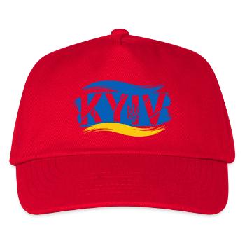 Ukrainischer Dreizack und Flagge Abstraktes Design - Kinder Basecap - Rot - Vorne