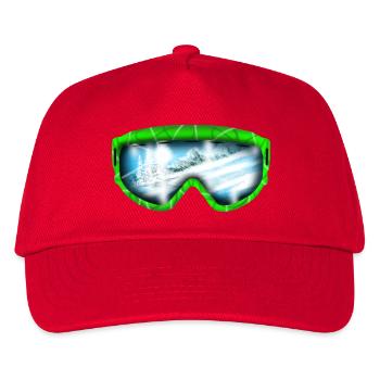 Glacier View Neon Goggle Design - Kids’ Baseball Cap - red - Front