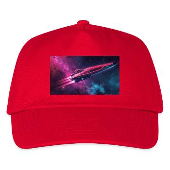 Raumschiff - Kinder Basecap - Rot - Vorne
