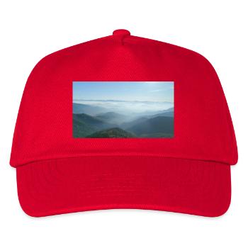 Foggy mountain ranges morning mist - Kids’ Baseball Cap - red - Front