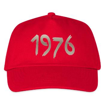 Jahr 1976 mit einem handgemachten Schlag - Kinder Basecap - Rot - Vorne