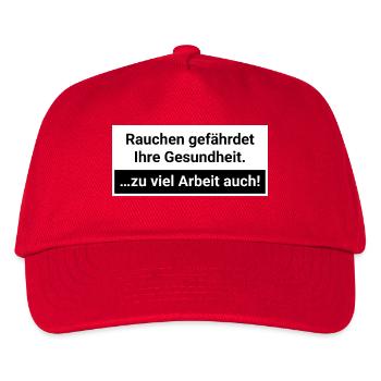 Zu viel Arbeit gefährdet die Gesundheit Burnout  - Kinder Basecap - Rot - Vorne