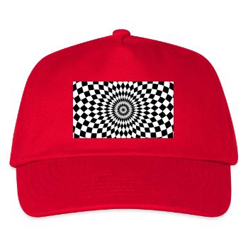 Optical Vortex Checker Illusion - Kids’ Baseball Cap - red - Front