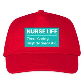 Nurse T-Shirt – Funny Nurse Life Healthcare Hum - Kids’ Baseball Cap - red - Front
