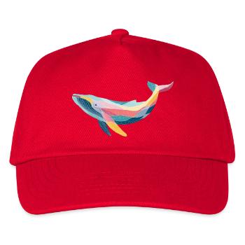 Wal, Meerestier - Kinder Basecap - Rot - Vorne