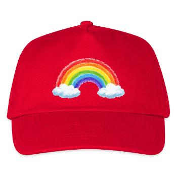 Regenbogen über Wolken - Kinder Basecap - Rot - Vorne