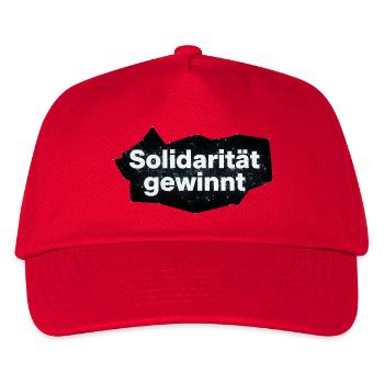 Solidarität gewinnt Spruch Statement T-Shirt - Kinder Basecap - Rot - Vorne