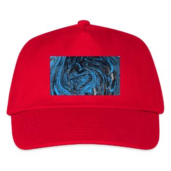 Blue Black Marble River - Kids’ Baseball Cap - red - Front