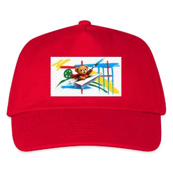 Ours en peluche volant avion en papier - Casquette de baseball Enfant - rouge - Devant